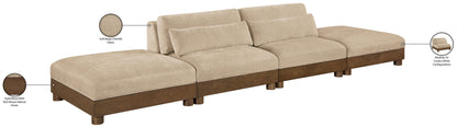 Turin - Chenille Fabric Upholstered Modular Sectional - Beige