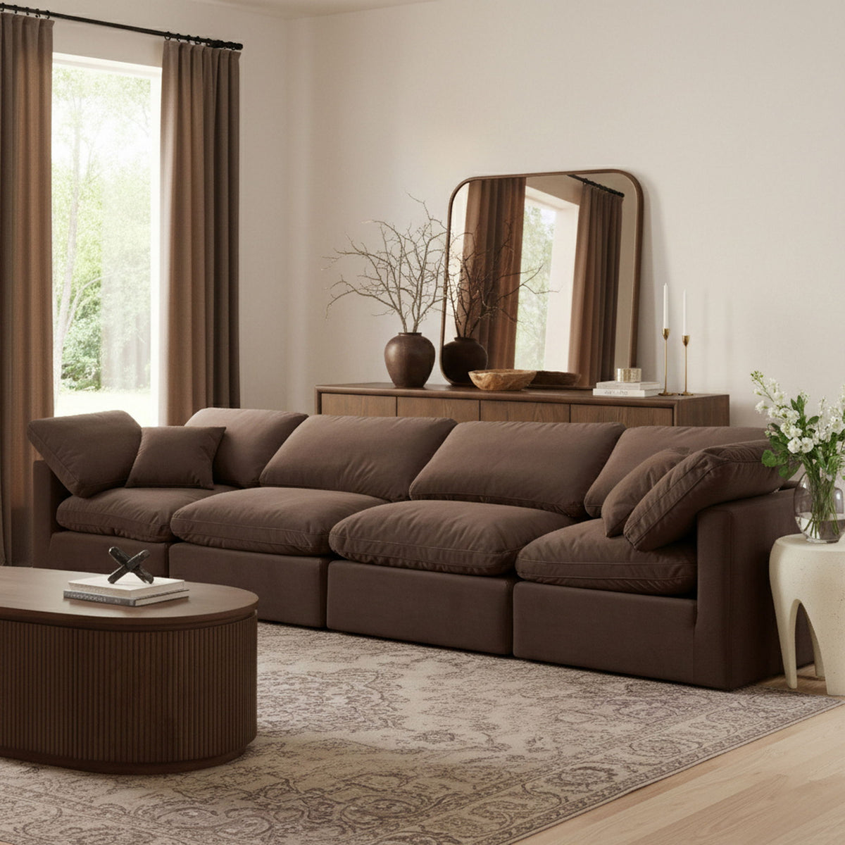 Indulge - Velvet 4 Seat Modular Sofa