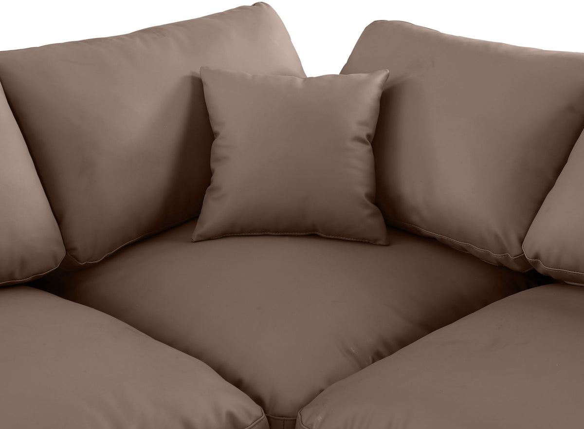Comfy - 5 Piece Faux Leather Modular Corner Armless Sectional