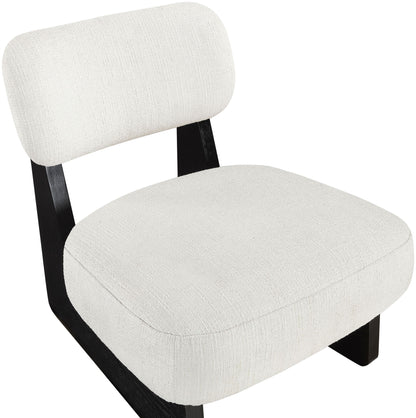 Vetra - Linen Textured Fabric Upholstered Accent Chair With Black Base