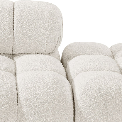 Ames - 4 Piece Boucle Upholstered Modular Sofa With 2 Backless Seats