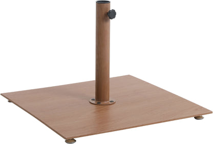 Fiji - Aluminum Patio Umbrella With Square Teak And White Base