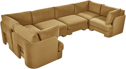Hammond - Velvet Performance Fabric Upholstered 6 Piece U-Shaped Sectional