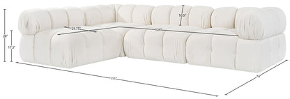 Orin - Fabric Velvet 4 Piece Modular Sectional