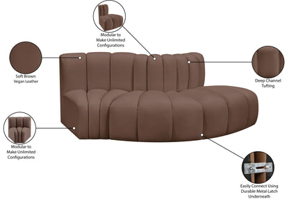 Arc - Faux Leather 3 Piece Modular Sofa