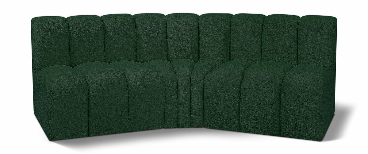 Arc - Boucle Fabric 3 Piece Modular Corner Sofa