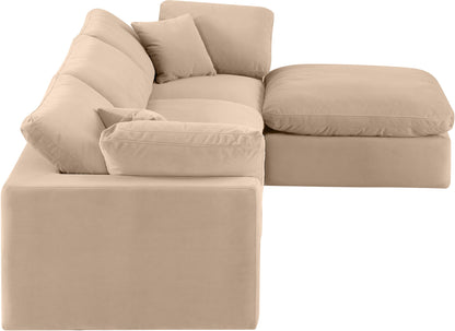 Comfy - 4 Piece Velvet Modular Sectional With Chaise