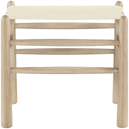 Santos - Faux Leather Upholstered Bench - Natural Frame