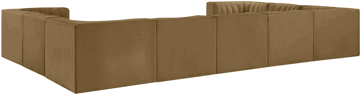 Rummi - Velvet Performance Fabric Upholstered 9 Piece Modular Sectional