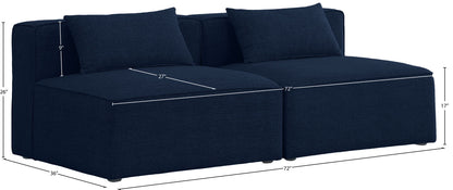 Cube - Linen Modular 2 Seat Armless Sofa