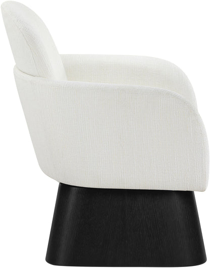 Marlowe - Linen Textured Fabric Upholstered Swivel Accent Chair - Stained Black
