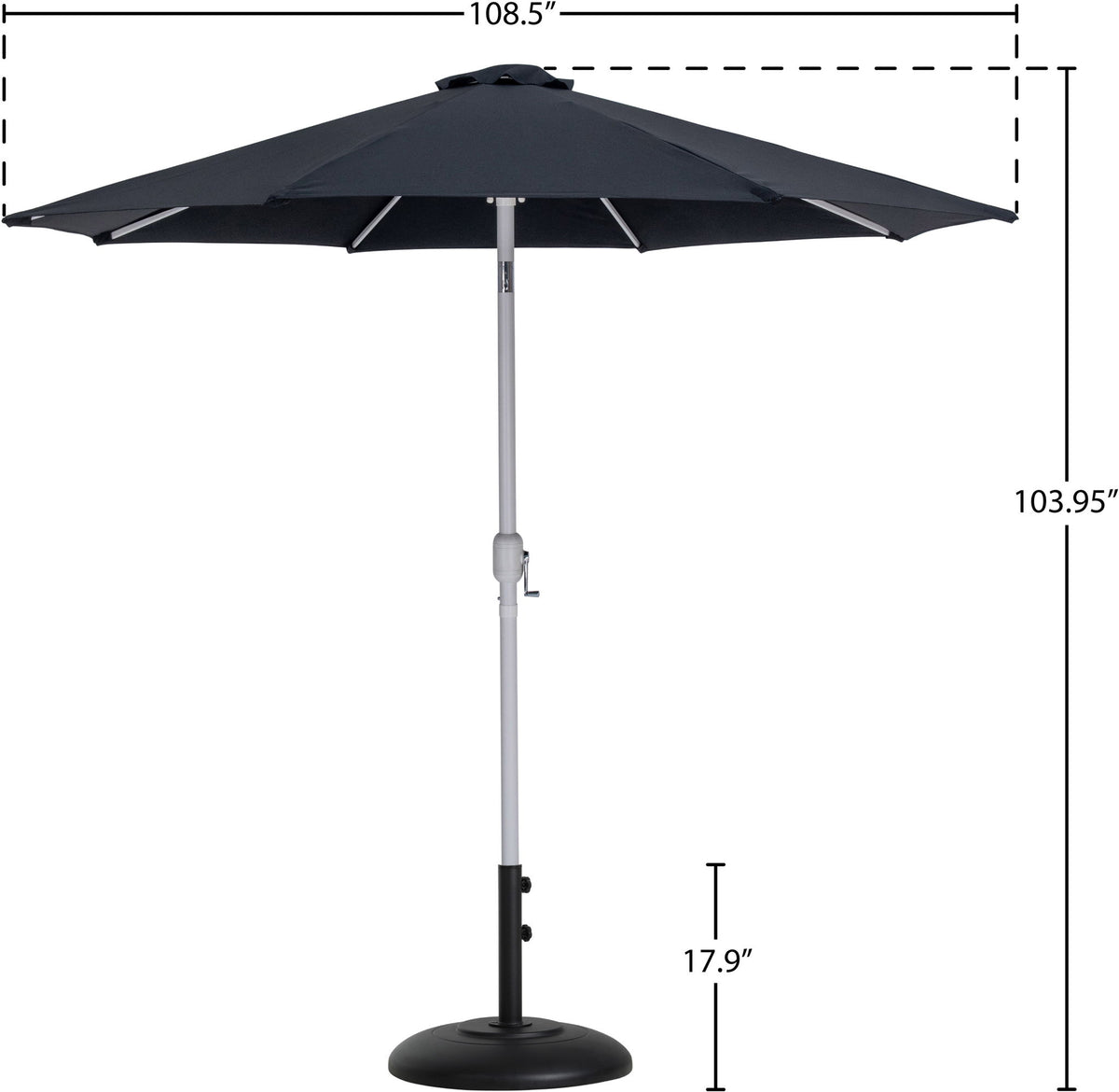 Fiji - Aluminum Patio Umbrella With Round Black And White Base