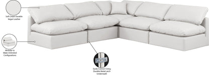 Indulge - Faux Leather 5 Piece Modular Corner Armless Sectional