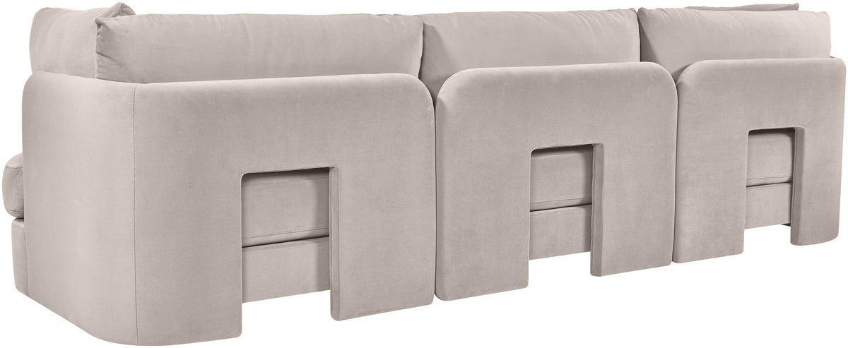 Hammond - Velvet Performance Fabric Upholstered 3 Piece Sofa