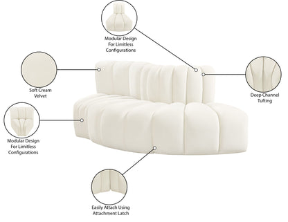 Arc - Velvet 3 Piece Modular Sofa