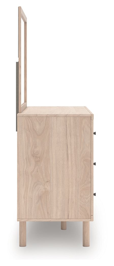 Arloster - 4 Pc. - Full Panel Storage Bed, Dresser, Mirror And Nightstand - Tan