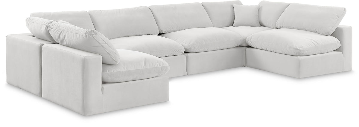 Comfy - 6 Piece Velvet Modular Armless Sectional