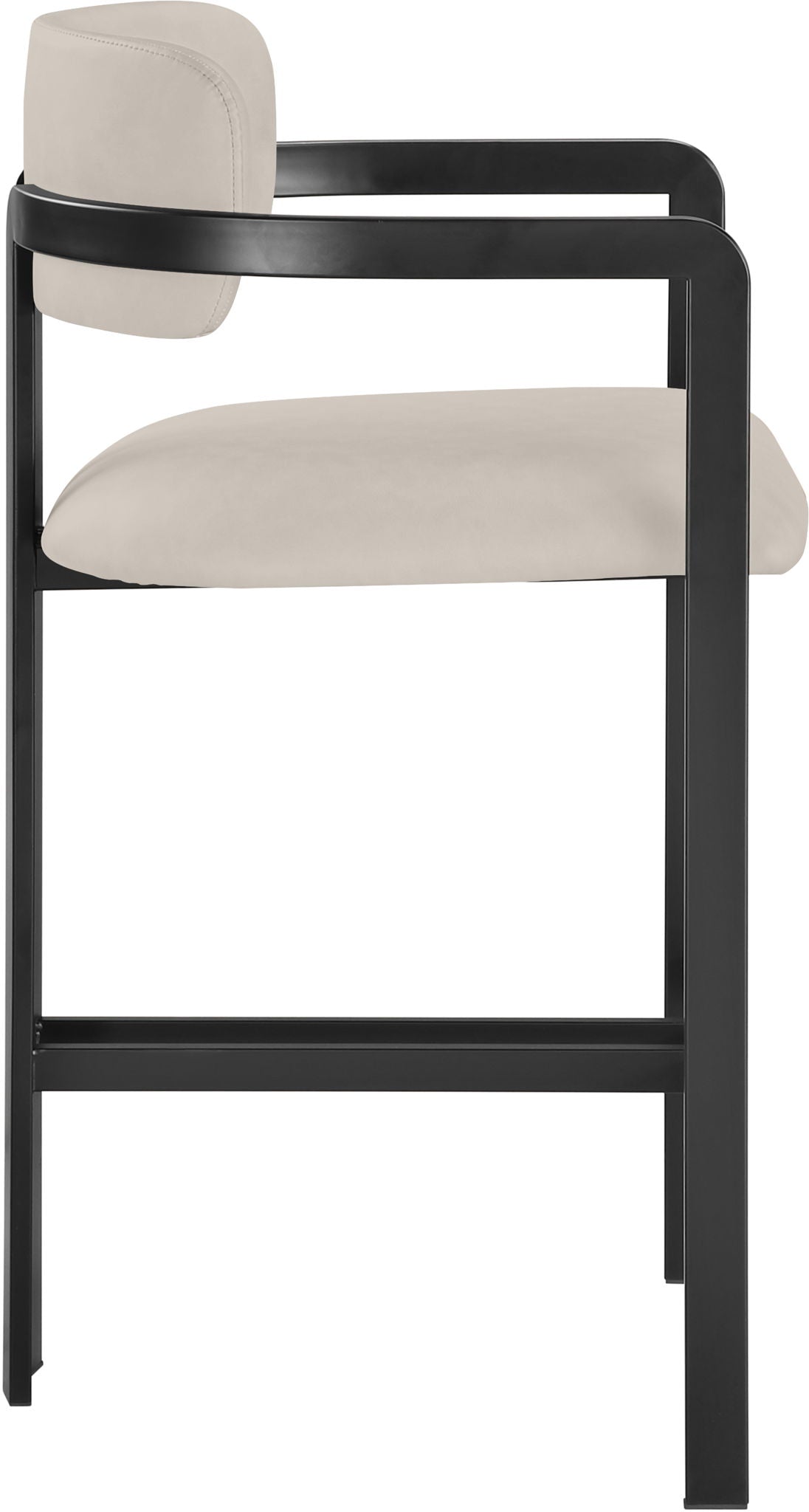 Aurum - Vegan Leather Upholstered Counter Stool With Graphite Black Base