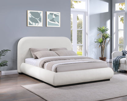 Vaughn - Linen Bed With Black Base