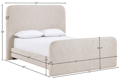 Fira - Linen Textured Fabric Upholstered Bed