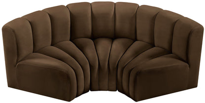 Arc - Velvet 3 Piece Modular U-Shaped Sofa