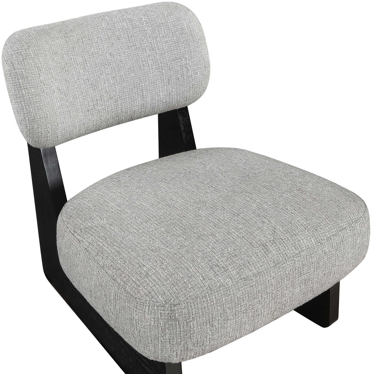 Vetra - Linen Textured Fabric Upholstered Accent Chair With Black Base