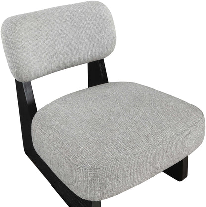 Vetra - Linen Textured Fabric Upholstered Accent Chair With Black Base