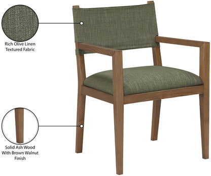 Avon - Linen Textured Performance Fabric Dining Arm Chair