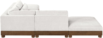 Turin - Chenille Fabric Upholstered Modular Sectional - Cream