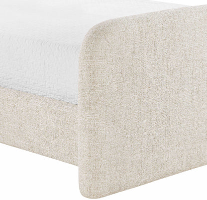 Fira - Linen Textured Fabric Upholstered Bed