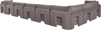 Hammond - Velvet Performance Fabric Upholstered 8 Piece L-Shaped Sectional