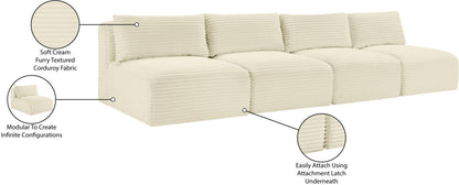 Shaggy - 4 Seat Modular Armless Sofa