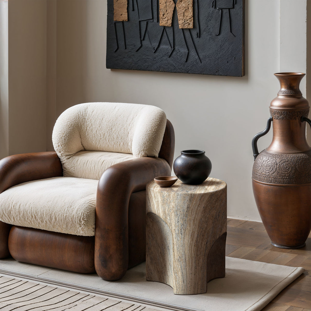 Olira - Concrete And Fiberglass Indoor / Outdoor End Table