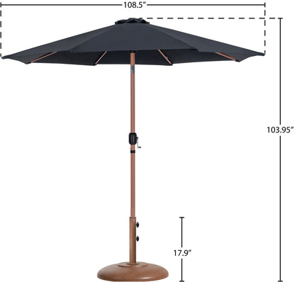 Fiji - Aluminum Patio Umbrella With Round Teak Base