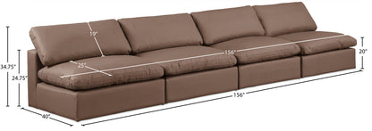 Comfy - Faux Leather Modular Armless Sofa 4 Seats