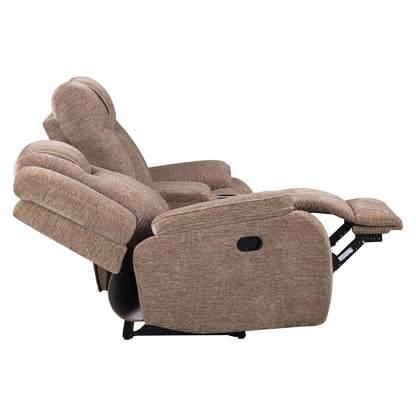 Bruno - Manual Console Loveseat - Plush Tobacco
