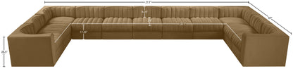 Rummi - Velvet Performance Fabric Upholstered 11 Piece Modular Sectional