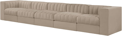 Rummi - Velvet Performance Fabric Upholstered 5 Piece Modular Sofa