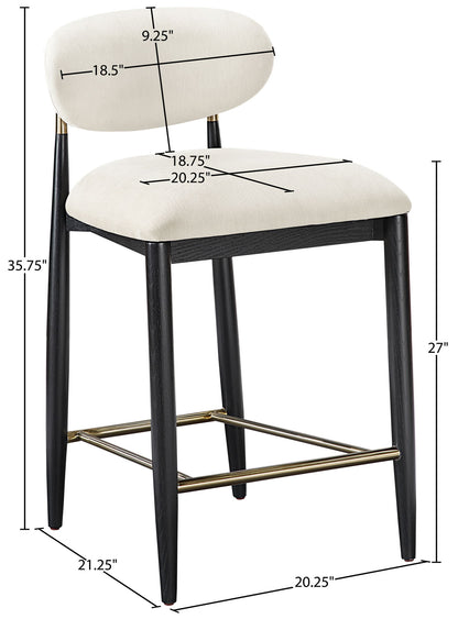 Riccio - Fabric Stool - Black Frame