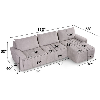 Dorcas - Sectional Sofa - Gray