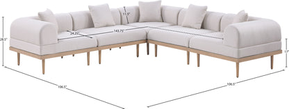 Laguna - 5 Piece 106.5" Upholstered Outdoor Patio Modular Sectional