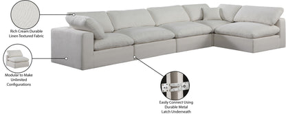 Comfy - 5 Piece Linen Modular Sectional