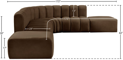 Arc - Velvet 7 Piece Corner Modular Sofa