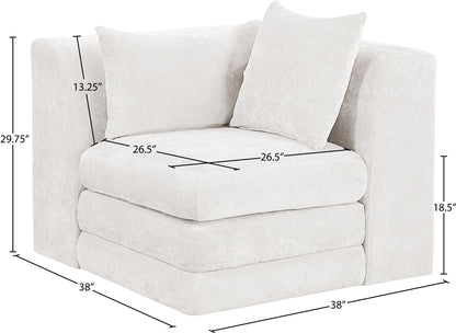 Stellar - Chenille Fabric Upholstered Modular Corner Chair