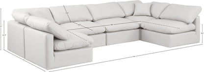 Indulge - Faux Leather 6 Piece Modular U-Shaped Sectional