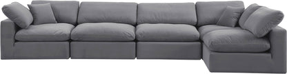 Comfy - 5 Piece Velvet Modular Sectional