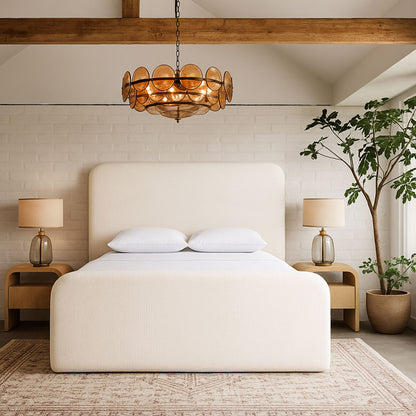 Fira - Linen Textured Fabric Upholstered Bed