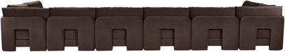 Hammond - Velvet Performance Fabric Upholstered 8 Piece U-Shaped Armless Sectional - Beige