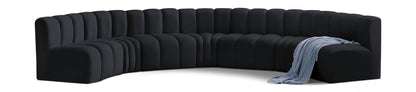 Arc - Velvet 7 Piece U-Shaped Modular Sofa