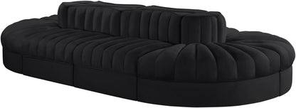 Rummi - Oval Velvet Performance Fabric Upholstered 8 Piece Modular Sectional